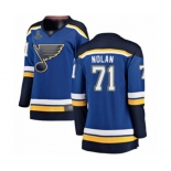 Women's St. Louis Blues #71 Jordan Nolan Fanatics Branded Royal Blue Home Breakaway 2019 Stanley Cup Champions Hockey Jersey