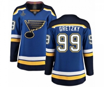 Women's St. Louis Blues #99 Wayne Gretzky Fanatics Branded Royal Blue Home Breakaway 2019 Stanley Cup Champions Hockey Jersey