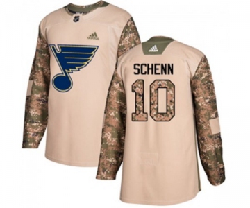 Youth Adidas St. Louis Blues #10 Brayden Schenn Authentic Camo Veterans Day Practice NHL Jersey