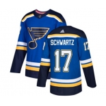 Youth Adidas St. Louis Blues #17 Jaden Schwartz Premier Royal Blue Home NHL Jersey