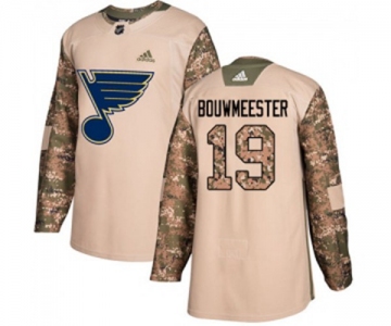 Youth Adidas St. Louis Blues #19 Jay Bouwmeester Authentic Camo Veterans Day Practice NHL Jersey