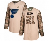 Youth Adidas St. Louis Blues #21 Tyler Bozak Authentic Camo Veterans Day Practice NHL Jersey