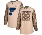 Youth Adidas St. Louis Blues #22 Chris Thorburn Authentic Camo Veterans Day Practice NHL Jersey