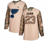 Youth Adidas St. Louis Blues #23 Dmitrij Jaskin Authentic Camo Veterans Day Practice NHL Jersey