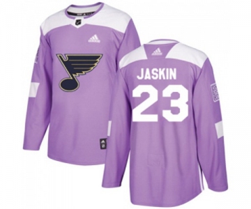 Youth Adidas St. Louis Blues #23 Dmitrij Jaskin Authentic Purple Fights Cancer Practice NHL Jersey