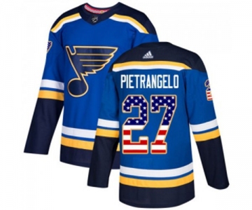 Youth Adidas St. Louis Blues #27 Alex Pietrangelo Authentic Blue USA Flag Fashion NHL Jersey