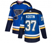 Youth Adidas St. Louis Blues #37 Klim Kostin Authentic Royal Blue Home NHL Jersey