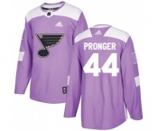 Youth Adidas St. Louis Blues #44 Chris Pronger Authentic Purple Fights Cancer Practice NHL Jersey