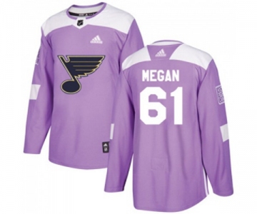 Youth Adidas St. Louis Blues #61 Wade Megan Authentic Purple Fights Cancer Practice NHL Jersey