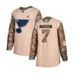 Youth Adidas St. Louis Blues #7 Patrick Maroon Authentic Camo Veterans Day Practice NHL Jersey