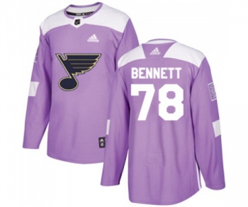 Youth Adidas St. Louis Blues #78 Beau Bennett Authentic Purple Fights Cancer Practice NHL Jersey