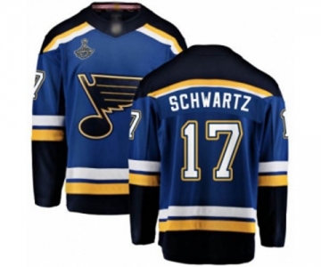 Youth St. Louis Blues #17 Jaden Schwartz Fanatics Branded Royal Blue Home Breakaway 2019 Stanley Cup Champions Hockey Jersey