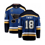 Youth St. Louis Blues #18 Tony Twist Fanatics Branded Royal Blue Home Breakaway 2019 Stanley Cup Champions Hockey Jersey