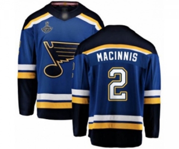 Youth St. Louis Blues #2 Al Macinnis Fanatics Branded Royal Blue Home Breakaway 2019 Stanley Cup Champions Hockey Jersey