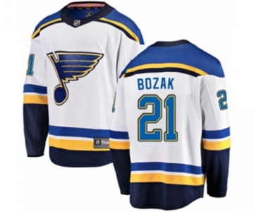 Youth St. Louis Blues #21 Tyler Bozak Fanatics Branded White Away Breakaway NHL Jersey