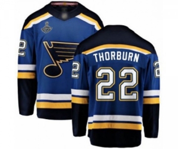 Youth St. Louis Blues #22 Chris Thorburn Fanatics Branded Royal Blue Home Breakaway 2019 Stanley Cup Champions Hockey Jersey