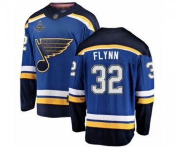 Youth St. Louis Blues #32 Brian Flynn Fanatics Branded Royal Blue Home Breakaway 2019 Stanley Cup Champions Hockey Jersey