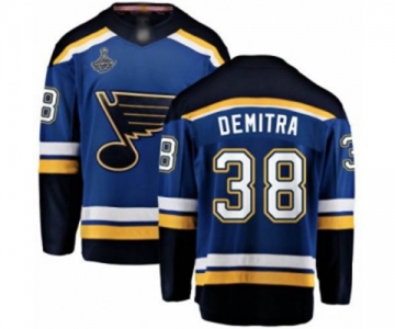 Youth St. Louis Blues #38 Pavol Demitra Fanatics Branded Royal Blue Home Breakaway 2019 Stanley Cup Champions Hockey Jersey