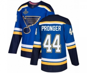 Youth St. Louis Blues #44 Chris Pronger Authentic Royal Blue Home 2019 Stanley Cup Champions Hockey Jersey