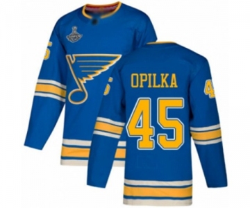 Youth St. Louis Blues #45 Luke Opilka Authentic Navy Blue Alternate 2019 Stanley Cup Champions Hockey Jersey