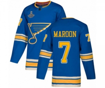 Youth St. Louis Blues #7 Patrick Maroon Authentic Navy Blue Alternate 2019 Stanley Cup Champions Hockey Jersey