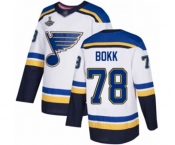 Youth St. Louis Blues #78 Dominik Bokk Authentic White Away 2019 Stanley Cup Champions Hockey Jersey