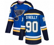 Youth St. Louis Blues #90 Ryan O'Reilly Authentic Royal Blue Home 2019 Stanley Cup Champions Hockey Jersey