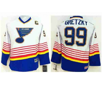 youth nhl jerseys st. louis blues #99 gretzky white