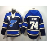 nhl jerseys st. louis blues #74 oshie blue[pullover hooded sweatshirt]