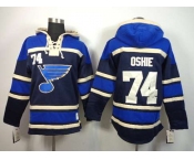 nhl jerseys st. louis blues #74 oshie blue[pullover hooded sweatshirt]