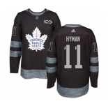 Adidas Toronto Maple Leafs #11 Zach Hyman Authentic Black 1917-2017 100th Anniversary NHL Jersey