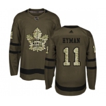 Adidas Toronto Maple Leafs #11 Zach Hyman Authentic Green Salute to Service NHL Jersey