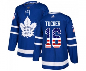 Adidas Toronto Maple Leafs #16 Darcy Tucker Authentic Royal Blue USA Flag Fashion NHL Jersey