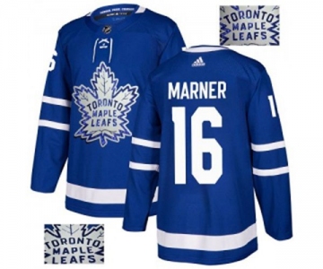 Adidas Toronto Maple Leafs #16 Mitchell Marner Authentic Royal Blue Fashion Gold NHL Jersey