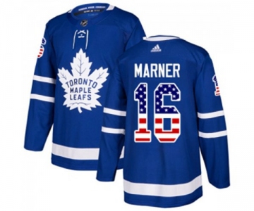 Adidas Toronto Maple Leafs #16 Mitchell Marner Authentic Royal Blue USA Flag Fashion NHL Jersey