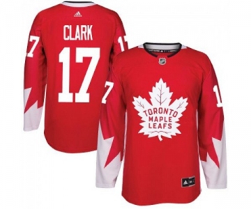 Adidas Toronto Maple Leafs #17 Wendel Clark Authentic Red Alternate NHL Jersey