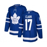 Adidas Toronto Maple Leafs #17 Wendel Clark Authentic Royal Blue Home NHL Jersey