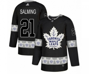 Adidas Toronto Maple Leafs #21 Borje Salming Authentic Black Team Logo Fashion NHL Jersey