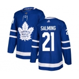 Adidas Toronto Maple Leafs #21 Borje Salming Authentic Royal Blue Home NHL Jersey