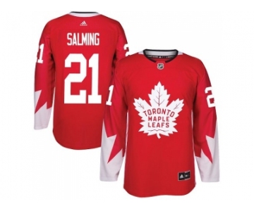 Adidas Toronto Maple Leafs #21 Borje Salming Red Team Canada Authentic Stitched NHL Jersey