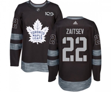 Adidas Toronto Maple Leafs #22 Nikita Zaitsev Authentic Black 1917-2017 100th Anniversary NHL Jersey