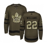 Adidas Toronto Maple Leafs #22 Tiger Williams Authentic Green Salute to Service NHL Jersey