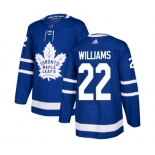 Adidas Toronto Maple Leafs #22 Tiger Williams Authentic Royal Blue Home NHL Jersey