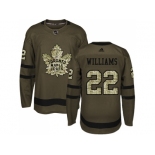 Adidas Toronto Maple Leafs #22 Tiger Williams Green Salute to Service Stitched NHL Jersey