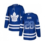 Adidas Toronto Maple Leafs #28 Tie Domi Authentic Blue Drift Fashion NHL Jersey