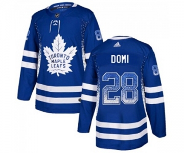 Adidas Toronto Maple Leafs #28 Tie Domi Authentic Blue Drift Fashion NHL Jersey