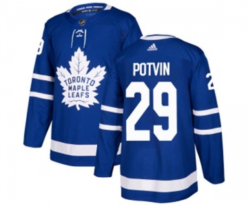 Adidas Toronto Maple Leafs #29 Felix Potvin Authentic Royal Blue Home NHL Jersey