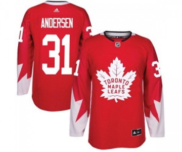 Adidas Toronto Maple Leafs #31 Frederik Andersen Authentic Red Alternate NHL Jersey