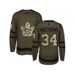 Adidas Toronto Maple Leafs #34 Auston Matthews Green Salute to Service Stitched NHL Jersey