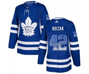 Adidas Toronto Maple Leafs #42 Tyler Bozak Authentic Blue Drift Fashion NHL Jersey